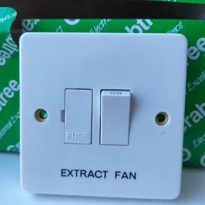5 Pack - Crabtree 4827 Fused Connection Unit - Engraved 'Extract Fan'