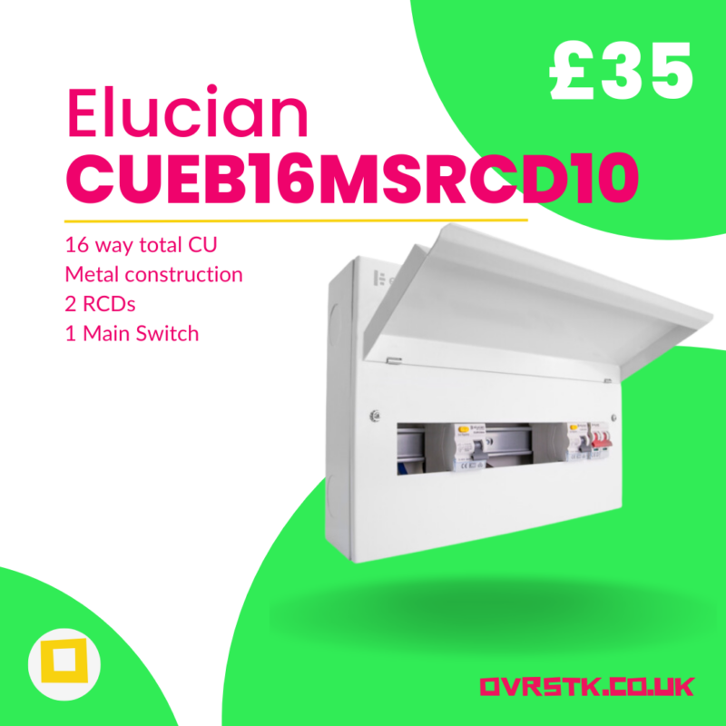 CLICK CUEB16MSRCD10 5+5 Dual 80A Type A RCD Metal Clad Consumer Unit - Image 3