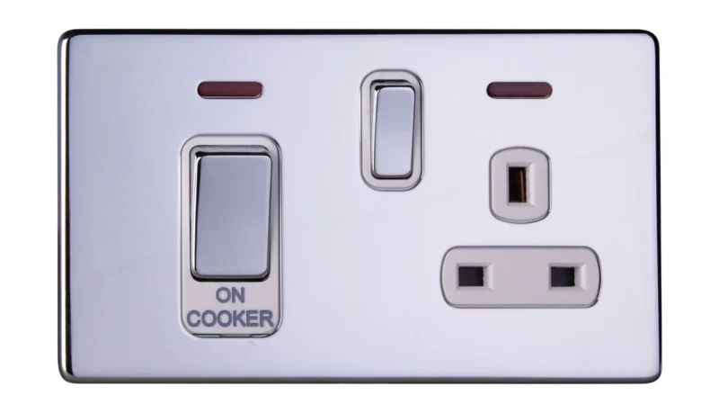 Deta 8554CHW Ultra Screwless Cooker Control Unit with Neon Chrome/White Insert